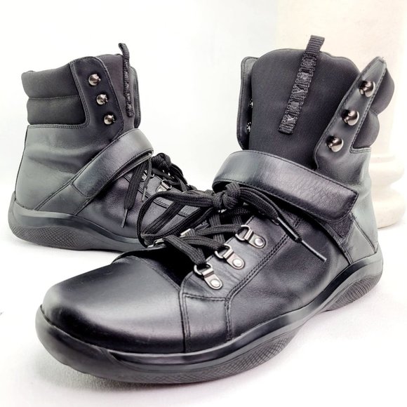 Prada Other - AUTHENTICATED PRADA Black High-Top Boots/Athletic Shoes US 12.5 MENS